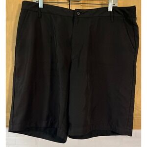 Tourmax Golf Shorts Mens 38 Black Performance Flat Front Mesh Waistband